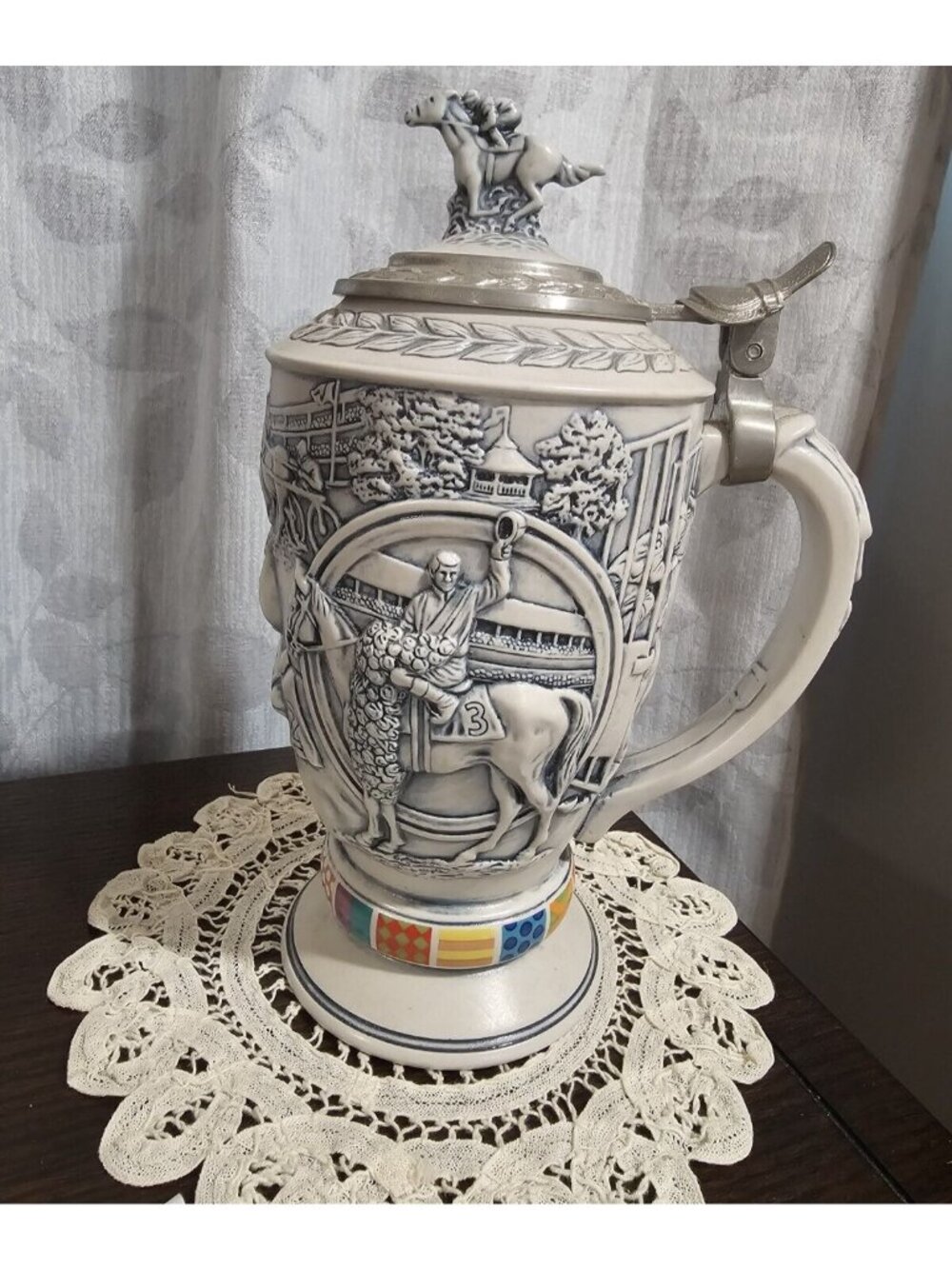 Vintage AVON Winners Circle Beer Stein Collectible 1992 Horse Racing Numbered